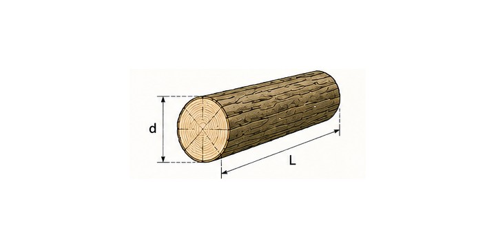 Nákres výpočtu objemu kulatiny